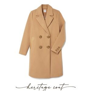 Cabi Women's Heritage Coat Camel Brown Longline Double Breasted Trench Jacket L